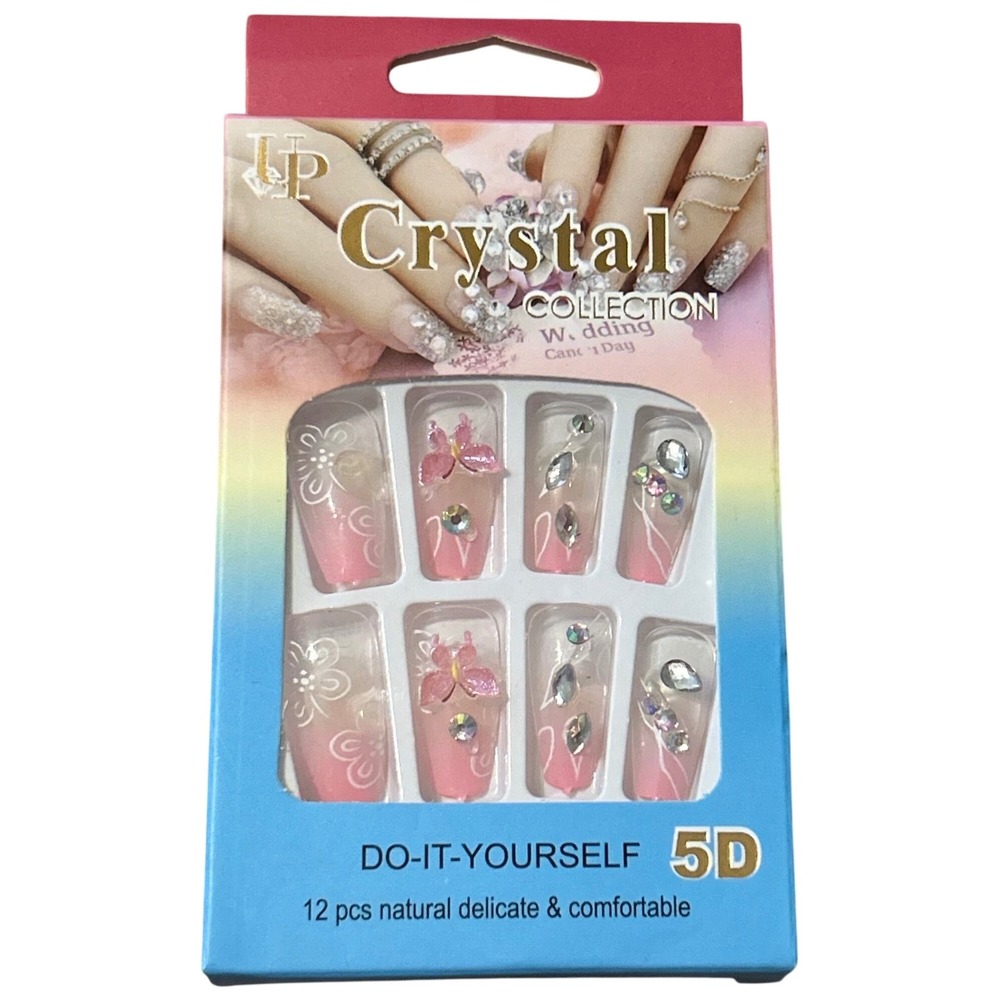UP‎ Crystal Collection 5D DIY Wedding Party 12 Piece Artificial Nails